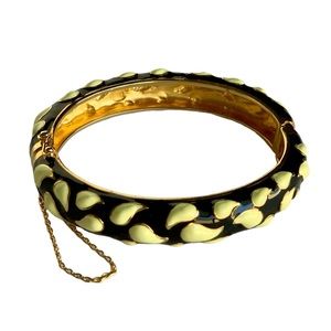 J. Crew Hinged Enameled Bracelet w/ Safety Chain